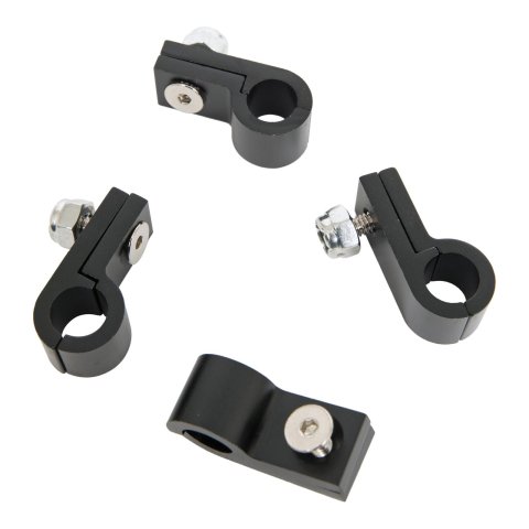 Russell Tubing Clamps 654253 Hose and Line Mounting Clamps, 1 Hose Capacity, Aluminum, Black Anodized, 0.375 in. Hose O.D., for 3/8 in. Steel or Aluminum Tubing, Set of 4