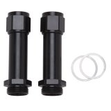 Russell Carburetor Inlet Fittings 640753 Fittings, Aluminum, Black Anodized, 3.250 in. Length, Holley Dominator, Pair thumbnail 3