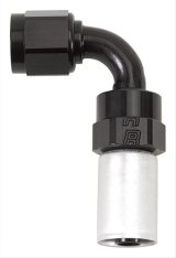 Russell ProClassic Crimp Hose Ends 610608 Fitting, End, Full Flow, On, 90 Degree, -10 AN to Female -10 AN, 360 Degree Swivel, Aluminum, Black/Clear, Set 25 thumbnail 1