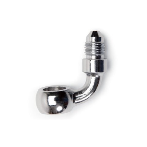 Russell Brake Adapter Fittings R4051C Fitting, Brake, 90 Degree, 10mm Banjo, Male -3 AN, Steel, Chrome, Each thumbnail 3