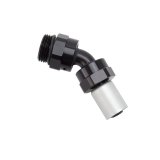 Russell ProClassic Crimp Hose Ends 610950 Fitting, End, Full Flow, On, 45 Degree, -8 AN to -10 AN O-Ring Boss, 360 Degree Swivel, Aluminum, Black/Clear, Each thumbnail 3