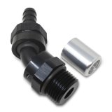 Russell ProClassic Crimp Hose Ends 610950 Fitting, End, Full Flow, On, 45 Degree, -8 AN to -10 AN O-Ring Boss, 360 Degree Swivel, Aluminum, Black/Clear, Each thumbnail 7