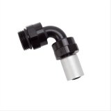 Russell ProClassic Crimp Hose Ends 610960 Fitting, End, Full Flow, On, 90 Degree, -8 AN to -10 AN O-Ring Boss, 360 Degree Swivel, Aluminum, Black/Clear, Each thumbnail 1
