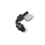 Russell ProClassic Crimp Hose Ends 610960 Fitting, End, Full Flow, On, 90 Degree, -8 AN to -10 AN O-Ring Boss, 360 Degree Swivel, Aluminum, Black/Clear, Each thumbnail 6