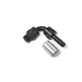 Russell ProClassic Crimp Hose Ends 610960 Fitting, End, Full Flow, On, 90 Degree, -8 AN to -10 AN O-Ring Boss, 360 Degree Swivel, Aluminum, Black/Clear, Each thumbnail 7