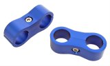 Russell AN Hose Separators 654302 and Line Mounting Clamps, Separators, 2 Capacity, Aluminum, Blue Anodized, 0.563 in. O.D., for -6 Braided Hose, Pair thumbnail 1