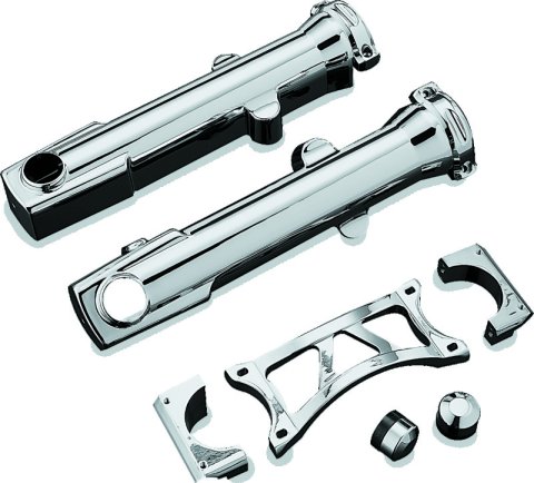 Kuryakyn Fork Skins 7202 Skins, Steel, Chrome, Harley-Davidson®, Pair thumbnail 2