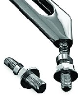 Kuryakyn Mirror Adapters 1411 Side View Stud Adapters, Left Side/Right Side, 5/16 in.-18, Stainless Steel, Chrome, Pair thumbnail 3