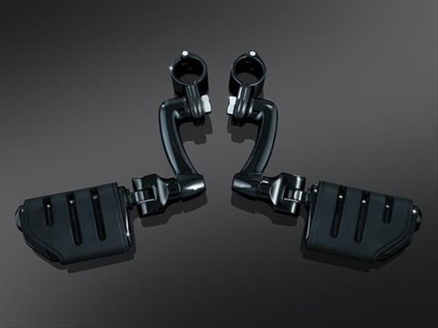 Kuryakyn Longhorn Offset Highway Pegs 7599 Foot Pegs, Pegs, Trident Dually Style, Steel, Black Powdercoated, Pair thumbnail 1