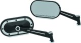 Kuryakyn Heavy Industry Mirrors 1766 Side View Mirrors, Industry, Flat Glass, Manual, Oval Shape, Aluminum, Satin Black/Chrome, Pair thumbnail 3
