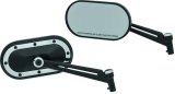 Kuryakyn Heavy Industry Mirrors 1766 Side View Mirrors, Industry, Flat Glass, Manual, Oval Shape, Aluminum, Satin Black/Chrome, Pair thumbnail 4