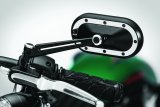 Kuryakyn Heavy Industry Mirrors 1766 Side View Mirrors, Industry, Flat Glass, Manual, Oval Shape, Aluminum, Satin Black/Chrome, Pair thumbnail 9