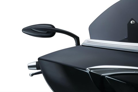 Kuryakyn Teardrop Mirrors 1708 Mirrors, Teardrop, Custom, Convex, Manual, Aluminum, Satin Black, 5.000 in. Width, 2 in. Height, Pair thumbnail 1
