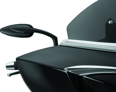 Kuryakyn Teardrop Mirrors 1708 Mirrors, Teardrop, Custom, Convex, Manual, Aluminum, Satin Black, 5.000 in. Width, 2 in. Height, Pair thumbnail 3