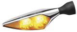 Kuryakyn Kellermann Micro Rhombus Collection Turn Signals 2549 Signal, Rhombus, LED, Clear Lens, Amber Light, Chrome Housing, Each thumbnail 1