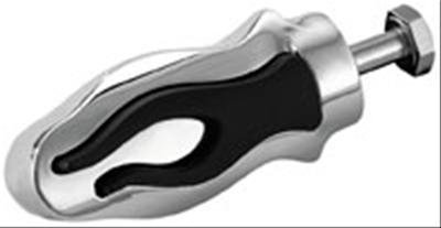 Kuryakyn Flamin' Shift Pegs 4418 Pegs, Steel/Rubber, Chrome/Black, Hardware Included, Each thumbnail 1