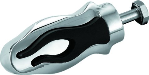 Kuryakyn Flamin' Shift Pegs 4418 Pegs, Steel/Rubber, Chrome/Black, Hardware Included, Each thumbnail 2
