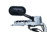 Kuryakyn Heavy Industry Mirrors 1737 Side View Mirrors, Industry, Flat Glass, Manual, Oval Shape, Aluminum, Satin Black, Pair thumbnail 1