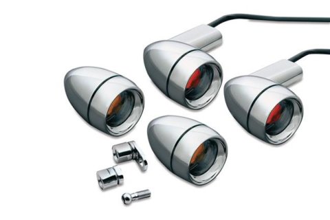 Kuryakyn Late-Style Turn Signal Kits 2317 Kits, Late Style, Bullet Shape, Diecast, Chrome, 2 in. Diameter, Smoked Lens, Incandescent Bulbs, Harley-Davidson®, Set of 4 thumbnail 6