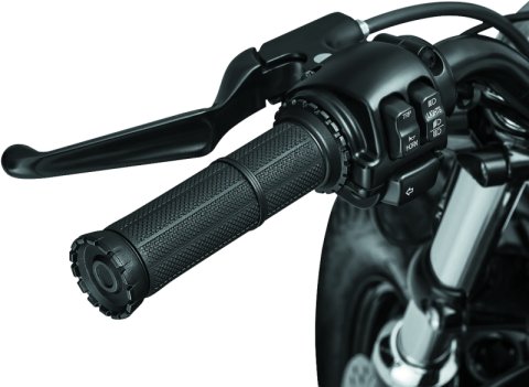Kuryakyn Riot Grips 3582 Grips, Riot, Aluminum, Black, Twist Throttle Compatible, 1 in. Bar Diameter, Harley-Davidson®, Pair thumbnail 5
