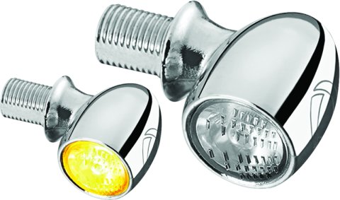 Kuryakyn Kellermann Atto Collection Turn Signals 2521 Signal, LED, Clear Lens, Amber Light, Chrome Housing, Each thumbnail 2