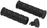 Kuryakyn Dillinger Grips 6679 Grips, Dillinger, Rubber/Aluminum, Satin Black, Twist Throttle Compatible, 7/8 in. Bar Diameter, Universal, Pair thumbnail 1