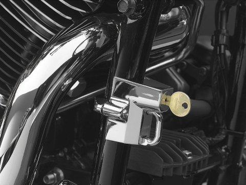 Kuryakyn Universal Helmet Locks 4220 Lock, Steel, Chrome, 0.875 - 1.250 in. Tubing Diameter, Two Keys, Each