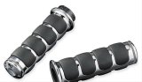 Kuryakyn ISO Grips 6227 Grips, Aluminum, Chrome, 125 mm. Length, 1 in. Bars, Pair thumbnail 1