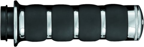 Kuryakyn ISO Grips 6227 Grips, Aluminum, Chrome, 125 mm. Length, 1 in. Bars, Pair thumbnail 3