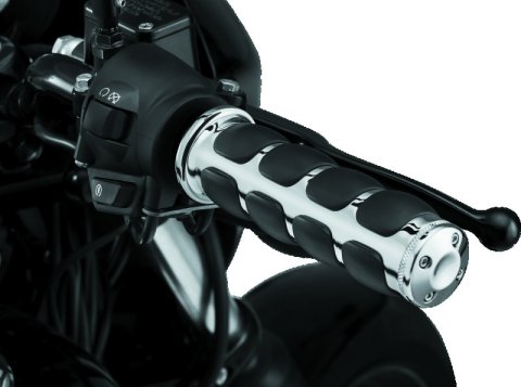 Kuryakyn ISO Grips 6227 Grips, Aluminum, Chrome, 125 mm. Length, 1 in. Bars, Pair thumbnail 4
