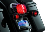 Kuryakyn Deep Dish Bezels 5482 Turn Signal Bezels, Dish, Steel, Black Powdercoated, Red Lens, Harley-Davidson®, Pair thumbnail 4