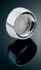 Kuryakyn Deep Dish Bezels 2107 Turn Signal Bezels, Dish, Steel, Chrome, Smoke Lens, Harley-Davidson®, Pair thumbnail 1