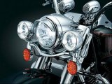Kuryakyn Headlight Visors 2182 Eyebrow, Half-Round, 7 in. Diameter, Chrome, Stainless Steel, Universal, Each thumbnail 1