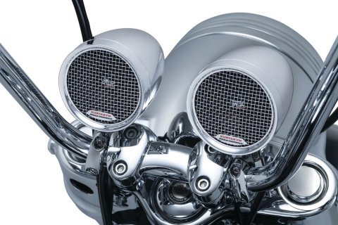 Kuryakyn Road Thunder Speaker Pods 2713 Speakers, Pods, Black, 3 in. Speakers, 100 W Peak, Handlebar Mount, Pair thumbnail 1