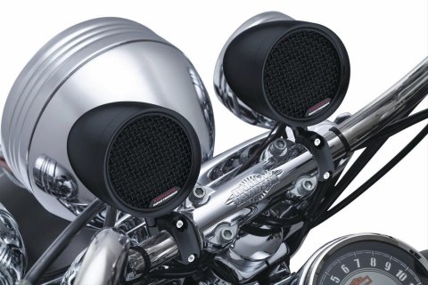 Kuryakyn Road Thunder Speaker Pods 2713 Speakers, Pods, Black, 3 in. Speakers, 100 W Peak, Handlebar Mount, Pair thumbnail 2