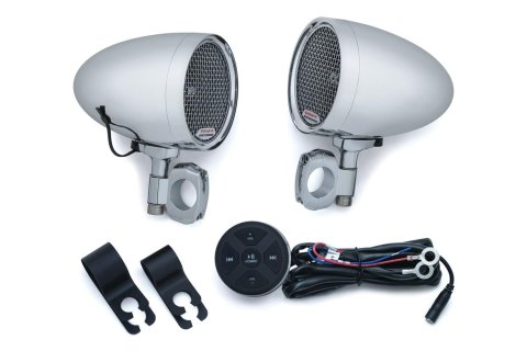 Kuryakyn Road Thunder Speaker Pods 2713 Speakers, Pods, Black, 3 in. Speakers, 100 W Peak, Handlebar Mount, Pair thumbnail 3