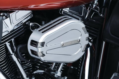 Kuryakyn Crusher Maverick Pro Air Cleaners 9935 Cleaner, Maverick, Chrome, Red Cotton Gauze Filter