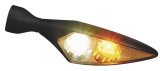 Kuryakyn Kellermann Micro Rhombus Collection Turn Signals 2540 Signal, Rhombus, LED, Clear Lens, White/Amber Light, Black Housing, Each thumbnail 1