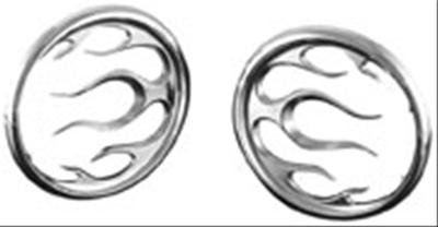 Kuryakyn Speaker Grilles 3788 Grilles, Flame Style, Plastic, Chrome, Harley-Davidson®, Pair thumbnail 1
