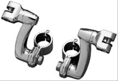 Kuryakyn Longhorn Offset Peg Mounts 7986 Foot Mounts, Longhorn, Offset, Front, Adjustable, Steel, Chrome, Pair