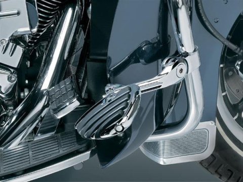 Kuryakyn Adjustable Tour-Tech Long Cruise Mounts 4528 Foot Peg Mounts, Short Mounts, Adjustable, Steel, Chrome, ISO-wings Foot Peg Style, Pair
