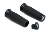Kuryakyn Thresher Grips 5951 Grips, Thresher, Aluminum, Satin Black, 7/8 in. Bar, 5 in. Length, Universal, Pair thumbnail 1