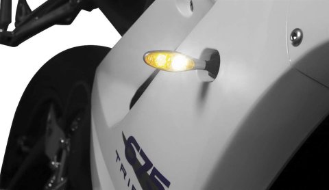 Kuryakyn Kellermann Micro 1000 Collection Turn Signals 2530 Signal, 1000, LED, Clear Lens, White/Amber Light, Chrome Housing, Each