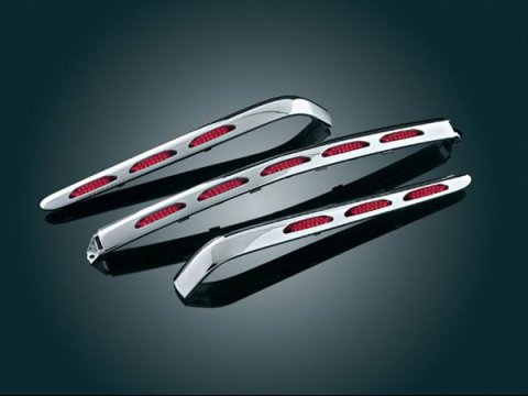 Kuryakyn LED Trunk Moldings 3201 Moldings, LED, ABS Plastic, Chrome, Red Lenses, for use on Honda®, Kit thumbnail 2
