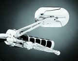 Kuryakyn Magnum Plus Mirrors 1412 Mirror, Plus, Custom, Oval, Flat, Manual, Chrome Housing, 5.500 in. Width, 3.000 in. Height, Each thumbnail 2