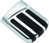 Kuryakyn Pilot Brake Pedal Pads 4429 Pad, Steel/Rubber, Chrome/Black, Hardware Included, Each thumbnail 4