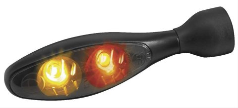 Kuryakyn Kellermann Micro 1000 Collection Turn Signals 2534 Signal, 1000, LED, Dark Smoke Lens, Amber/Red Light, Black Housing, Each