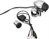 Kuryakyn Electrical Power Points 1423 Input, Steel, Chrome, Designed to Fit 1 in. Handlebars, Each thumbnail 1