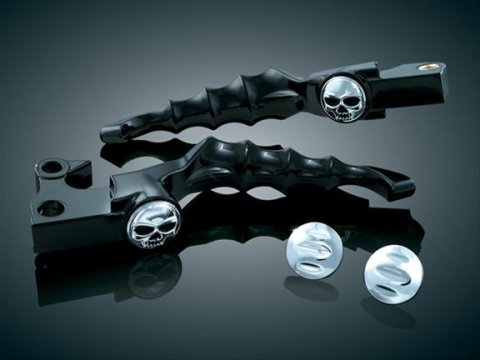 Kuryakyn Zombie Levers 1092 Brake and Clutch Lever, Aluminum, Black Powdercoat, Pair thumbnail 1