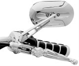 Kuryakyn Magnum Mirrors 1430 Mirrors, Magnum, Custom, Oval, Flat, Manual, Chrome Aluminum Housing, 5.500 in. Width, 3.000 in. Height, Pair thumbnail 1